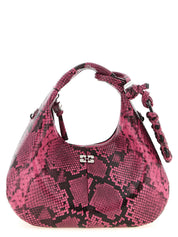 Ganni Fuchsia Recycled Polyester Mini Hobo Handbag