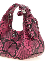 Ganni Fuchsia Recycled Polyester Mini Hobo Handbag