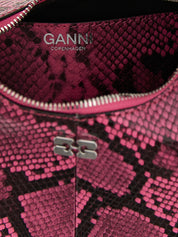 Ganni Fuchsia Recycled Polyester Mini Hobo Handbag