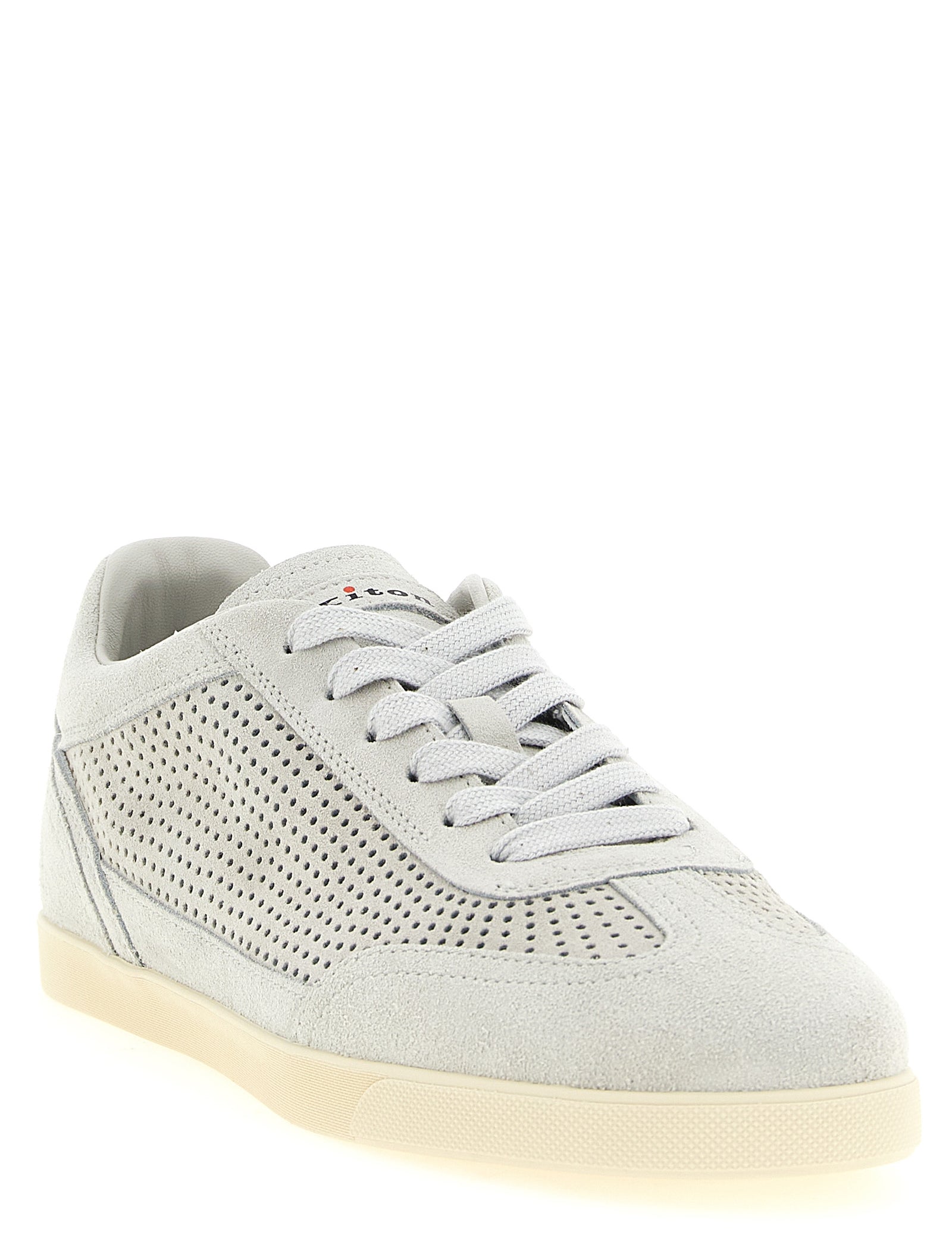 Kiton Gray Calfskin Low Top Sneakers