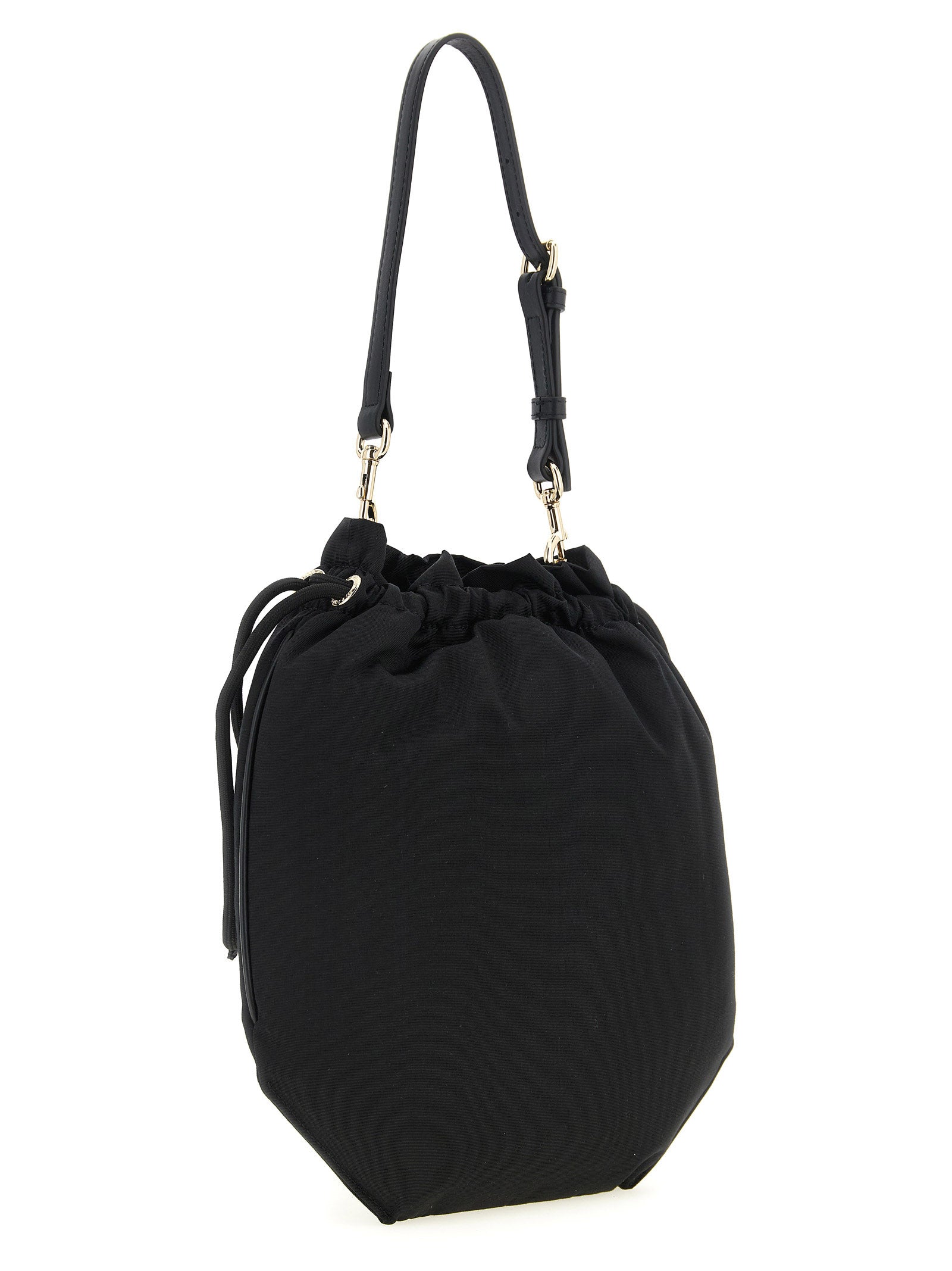 Vivienne Westwood Black Viscose Drawstring Pouch Handbag