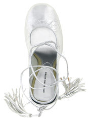Dries Van Noten Silver Lamb Leather High-Heel Pumps