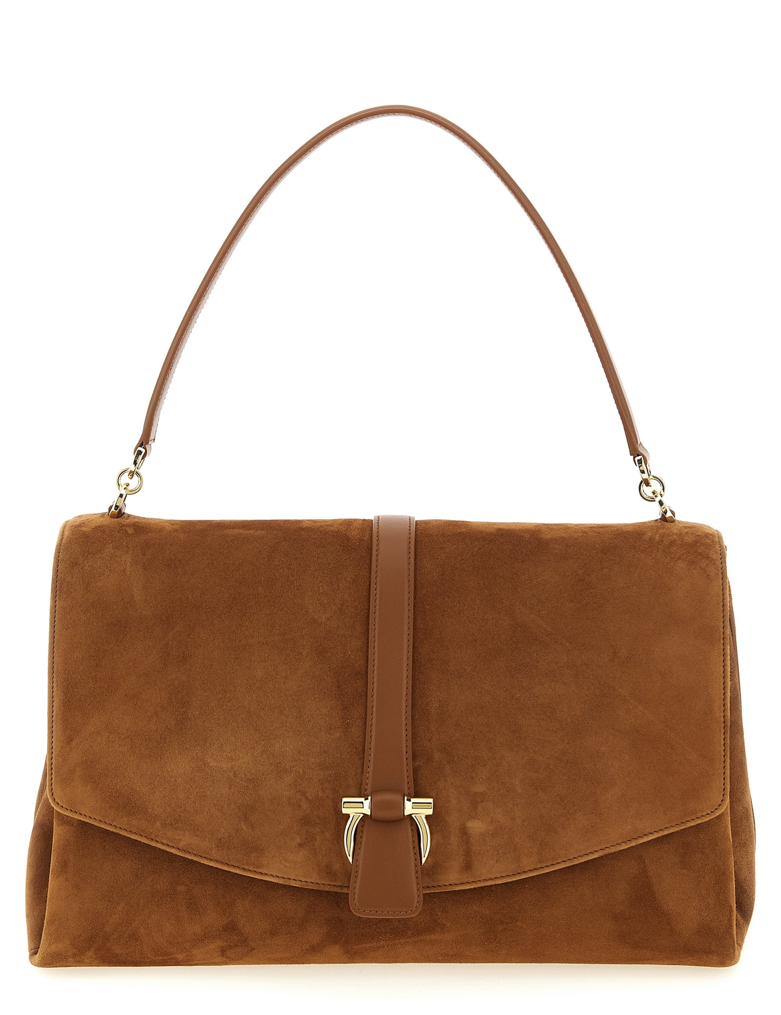 Ferragamo Brown Goatskin Shoulder Bag