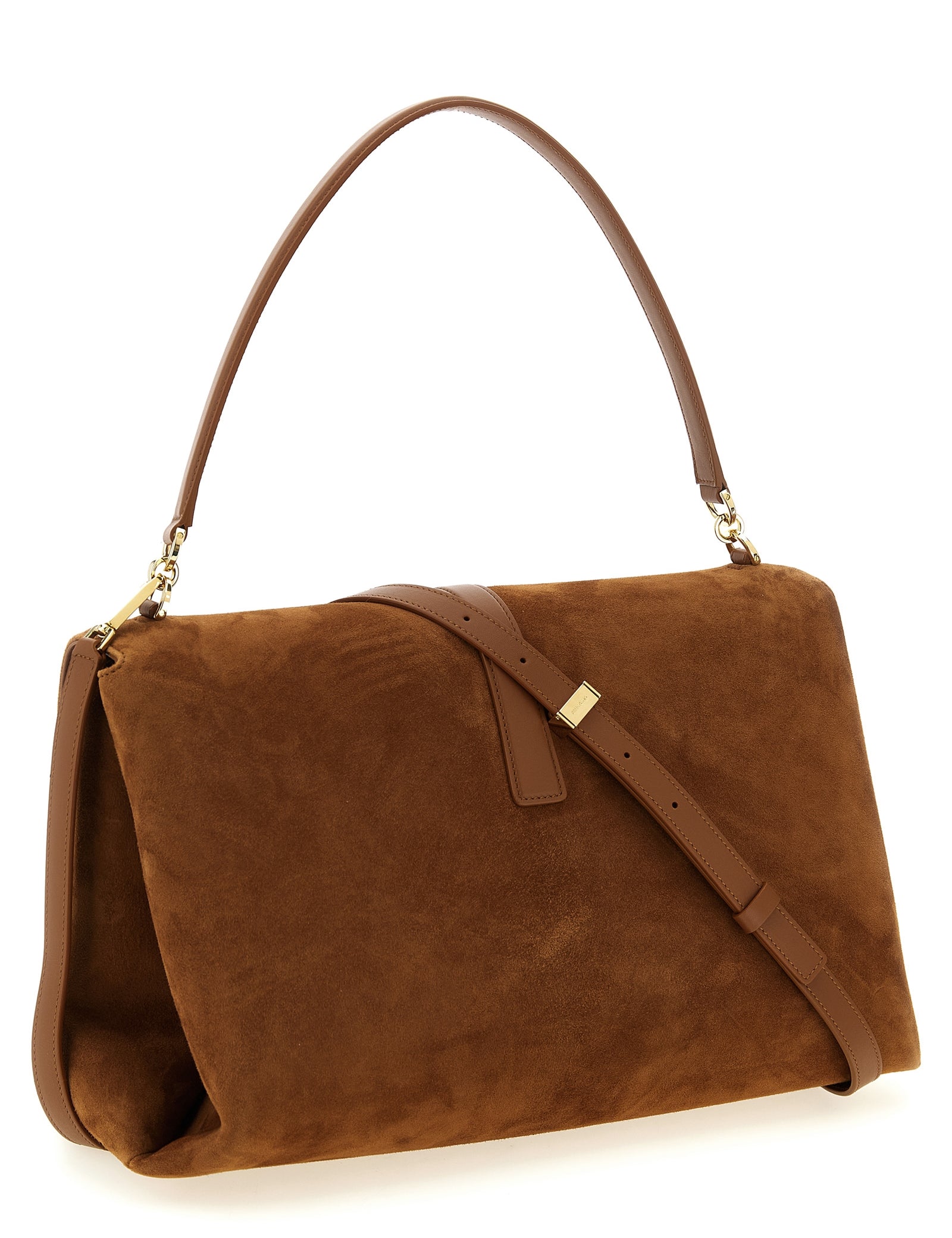 Ferragamo Brown Goatskin Shoulder Bag