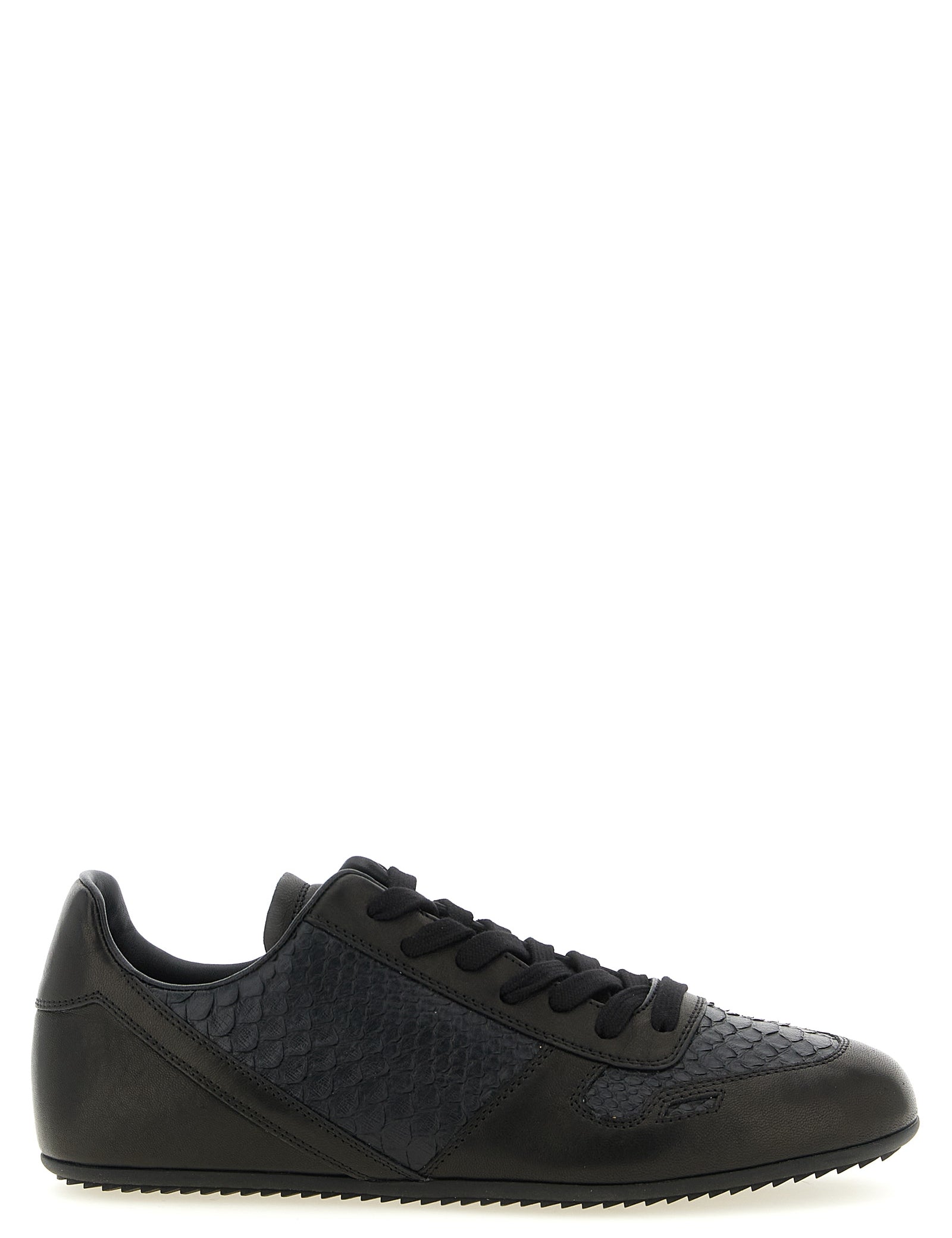 Rick Owens Black Lamb Leather Low Top Sneakers