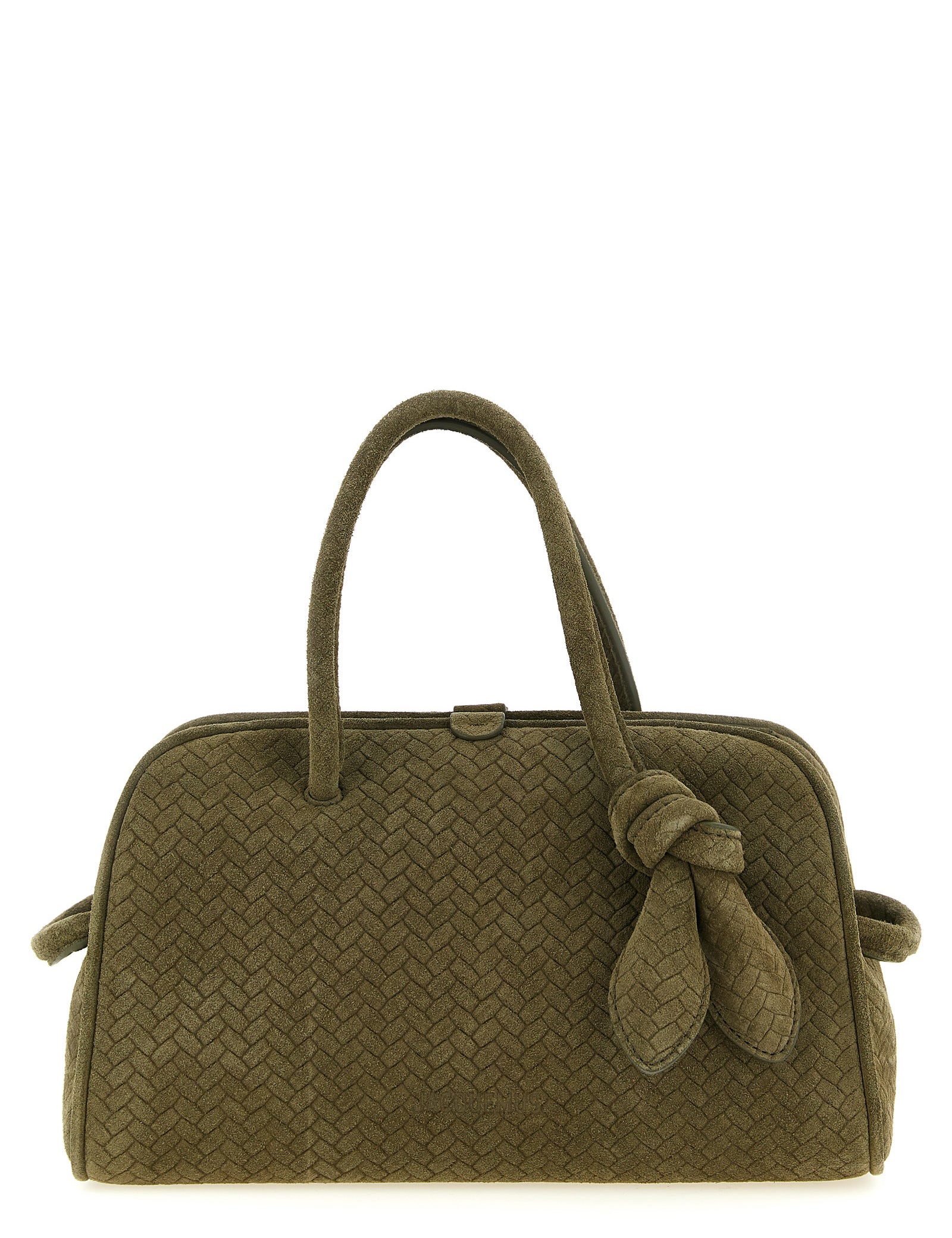 Jacquemus Green Calfskin Bowling Handbag