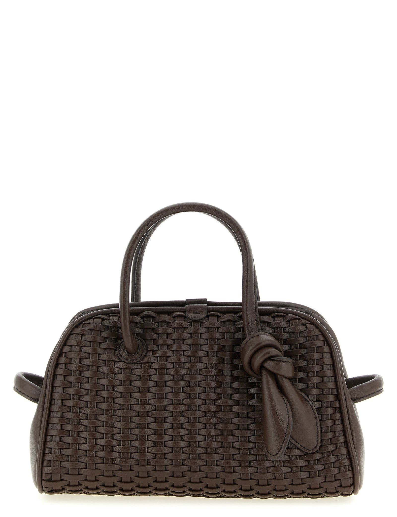 Jacquemus Brown Cotton Le Petit Turismo Bowling Handbag