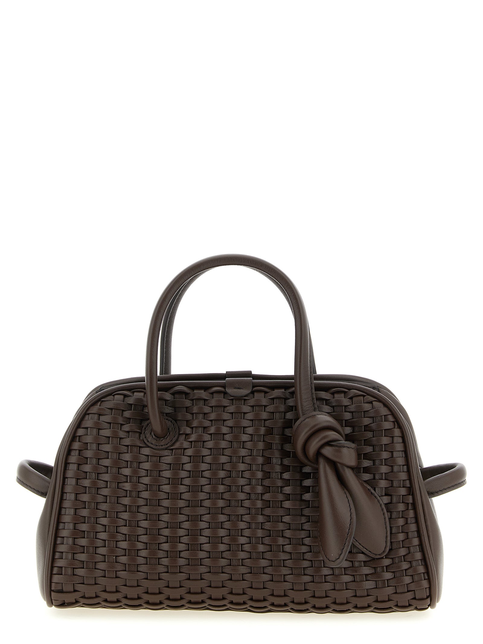 Jacquemus Brown Cotton Le Petit Turismo Bowling Handbag
