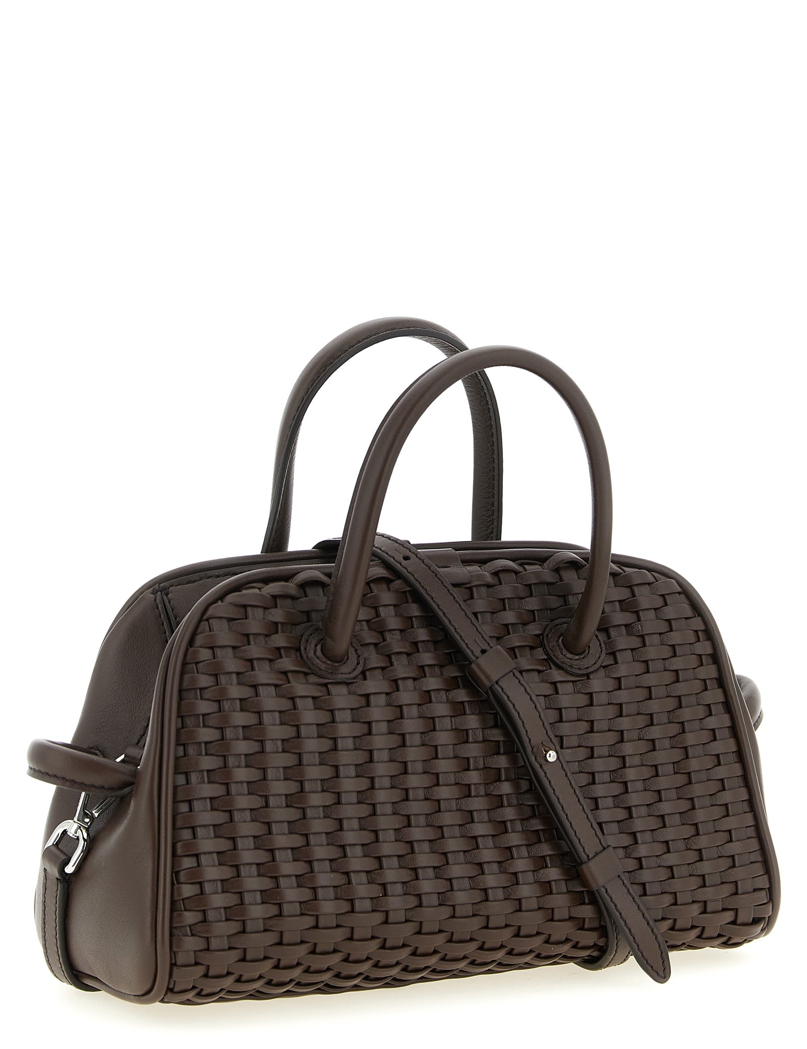 Jacquemus Brown Cotton Le Petit Turismo Bowling Handbag