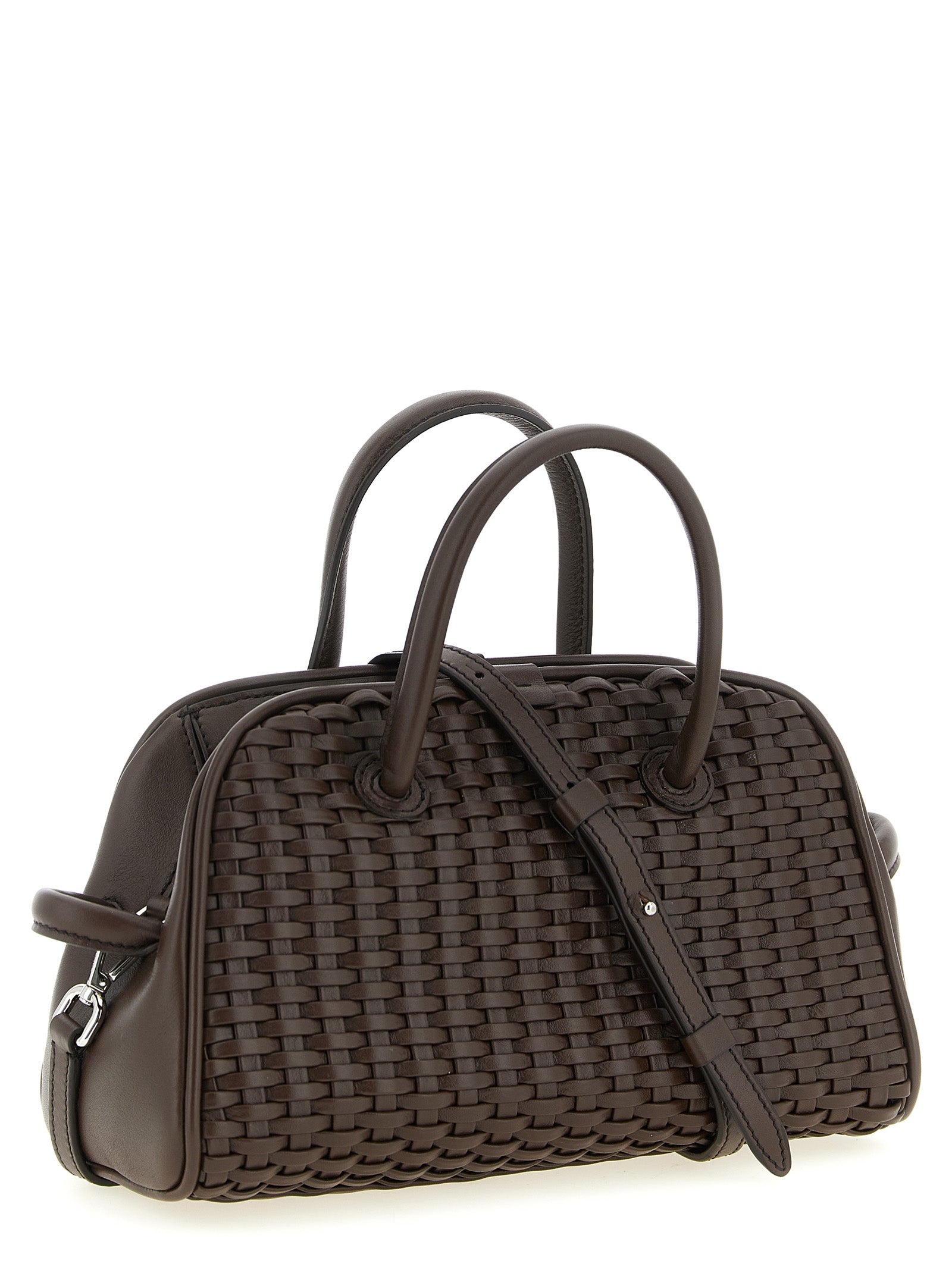 Jacquemus Brown Cotton Le Petit Turismo Bowling Handbag