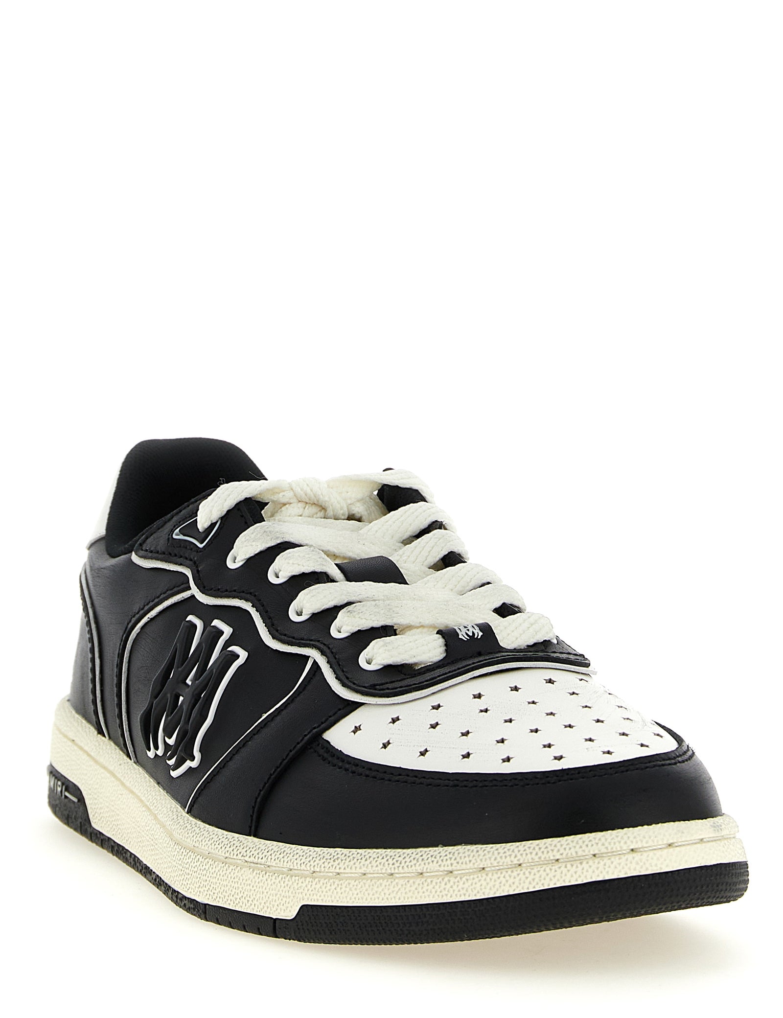 Black Bovine Leather Low Top Sneakers