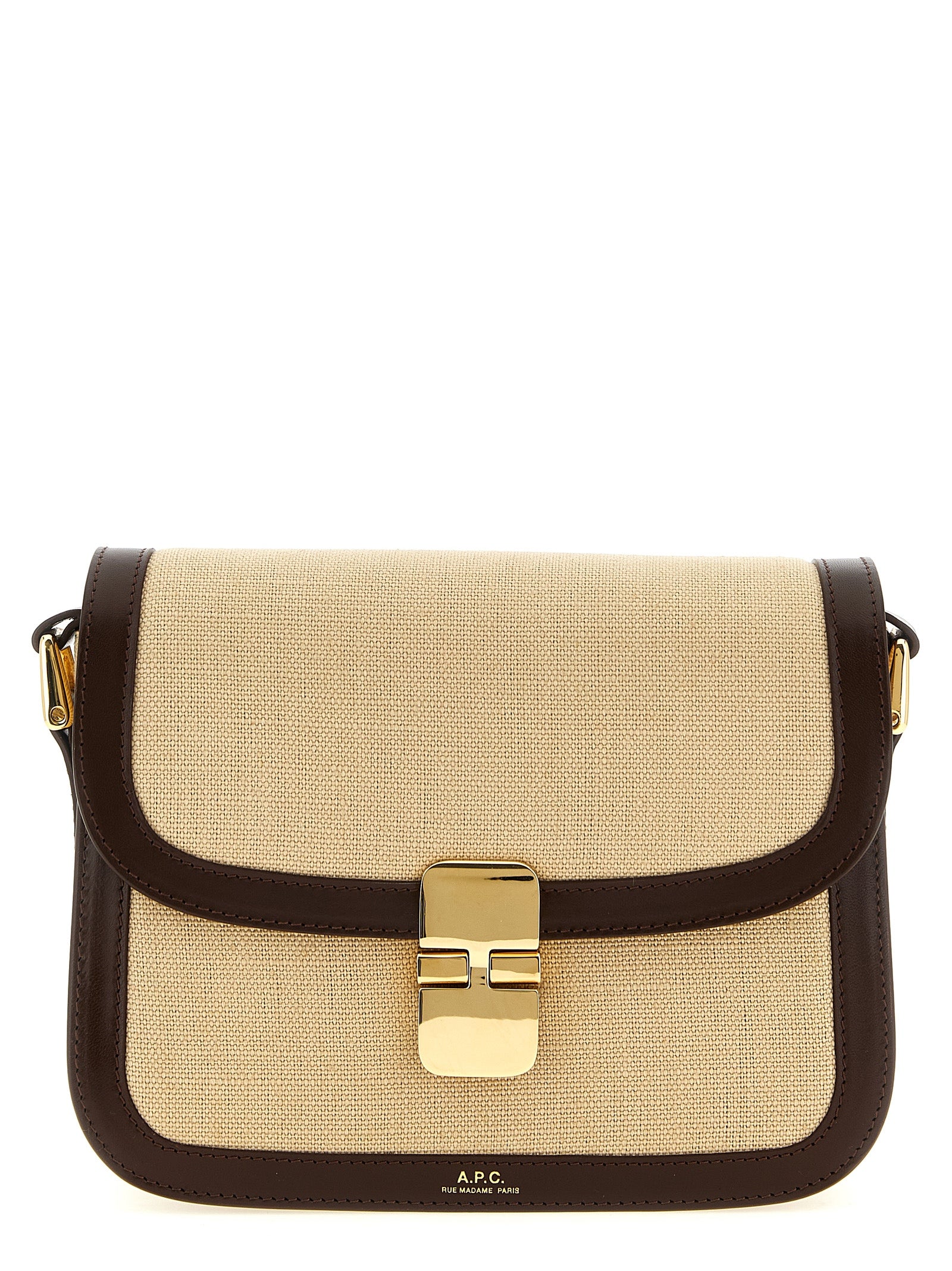 A.P.C. Beige Cotton Canvas Crossbody Bag