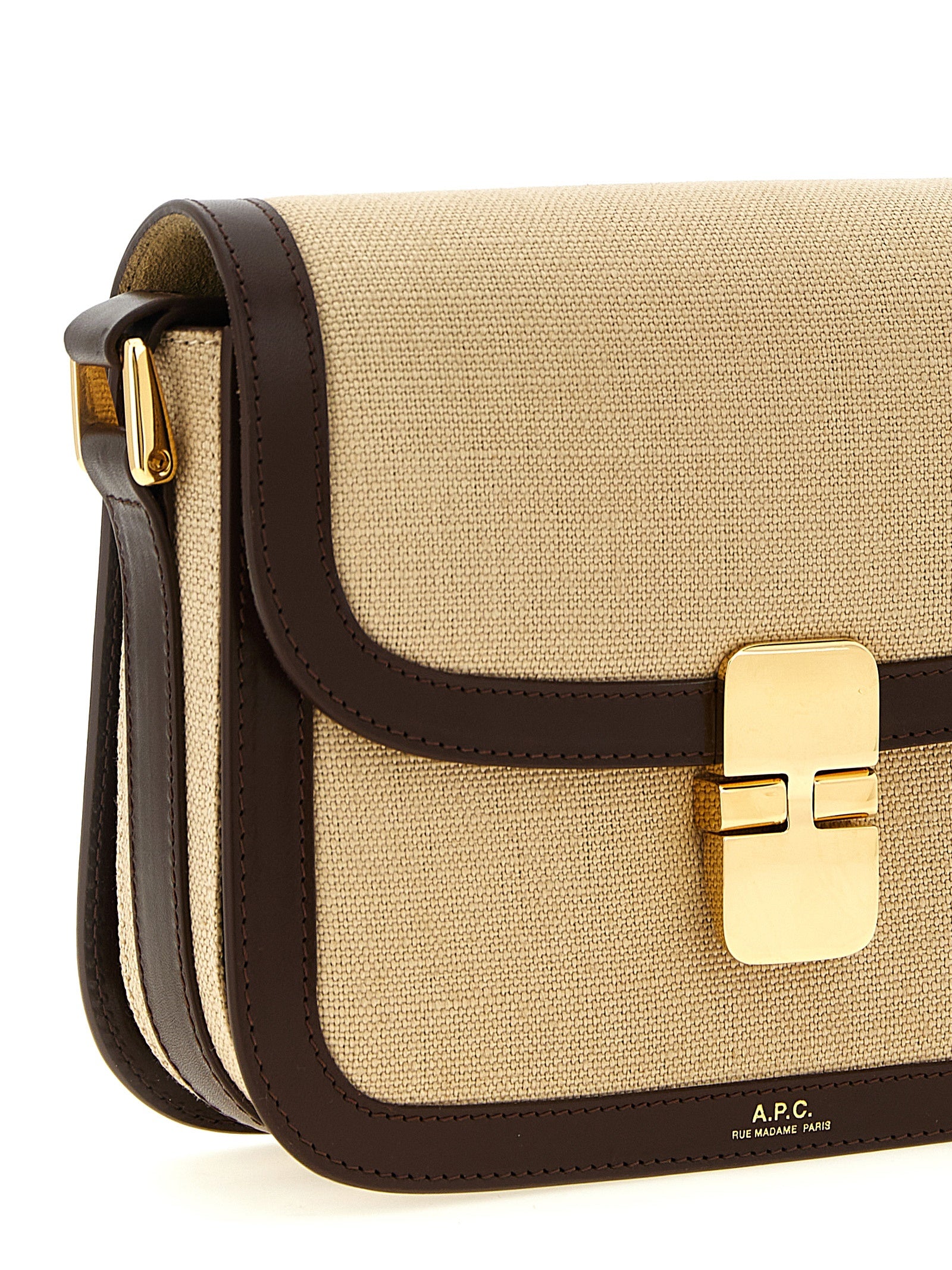 A.P.C. Beige Cotton Canvas Crossbody Bag