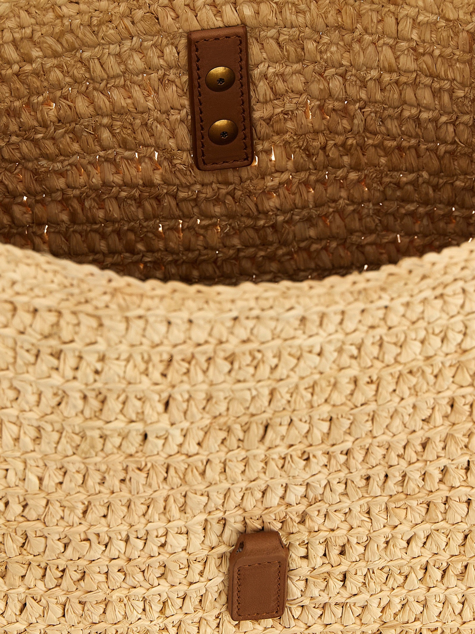 Saint Laurent Beige Raffia Shoulder Bag