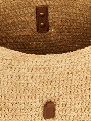 Saint Laurent Beige Raffia Shoulder Bag