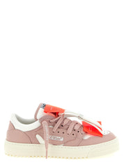 Off-White Pink Multicolor Leather Low-Top Sneakers