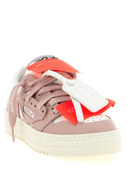 Off-White Pink Multicolor Leather Low-Top Sneakers