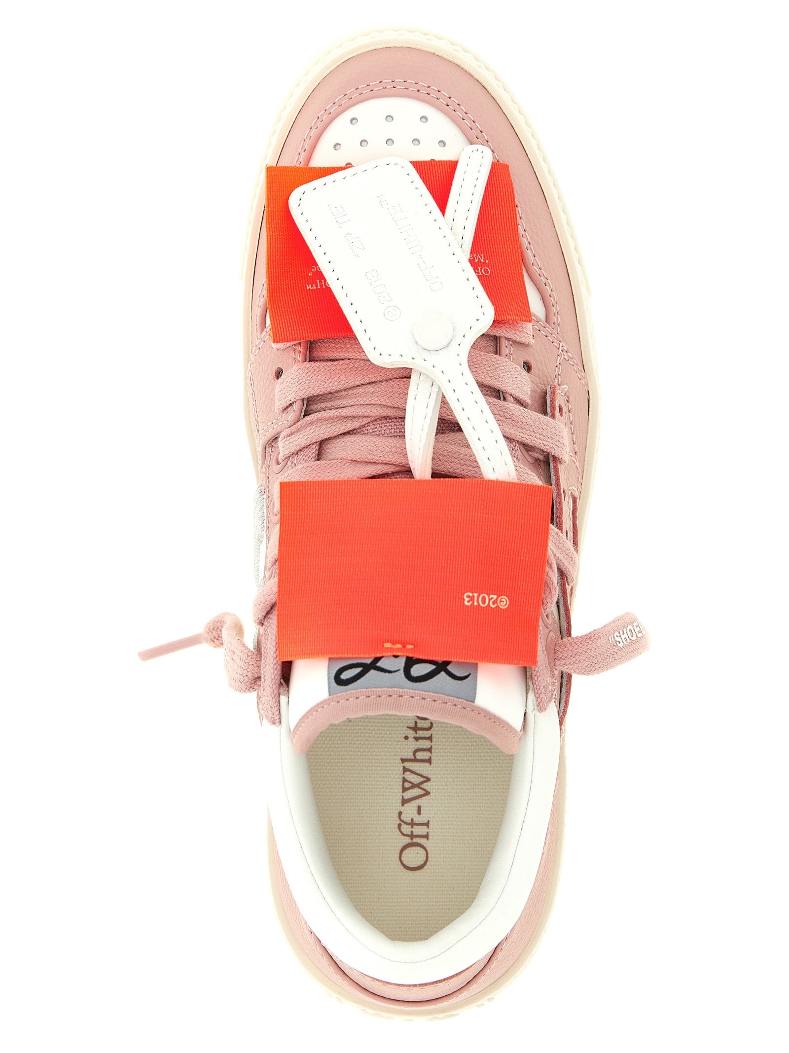 Off-White Pink Multicolor Leather Low-Top Sneakers