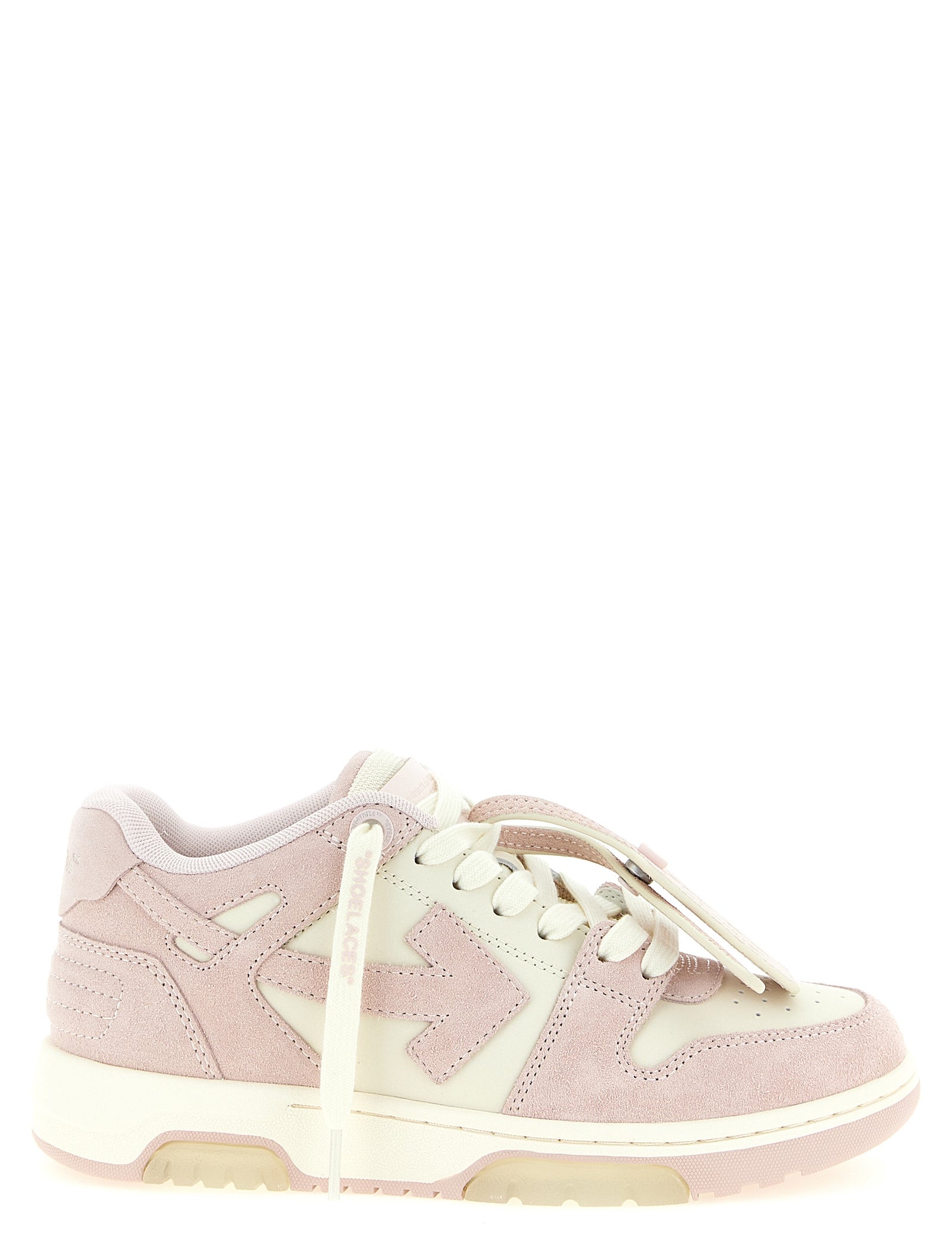 Off-White Pink Leather Low Top Sneakers