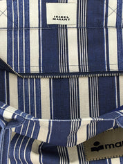 Isabel Marant Blue Cotton Canvas Tote Bag