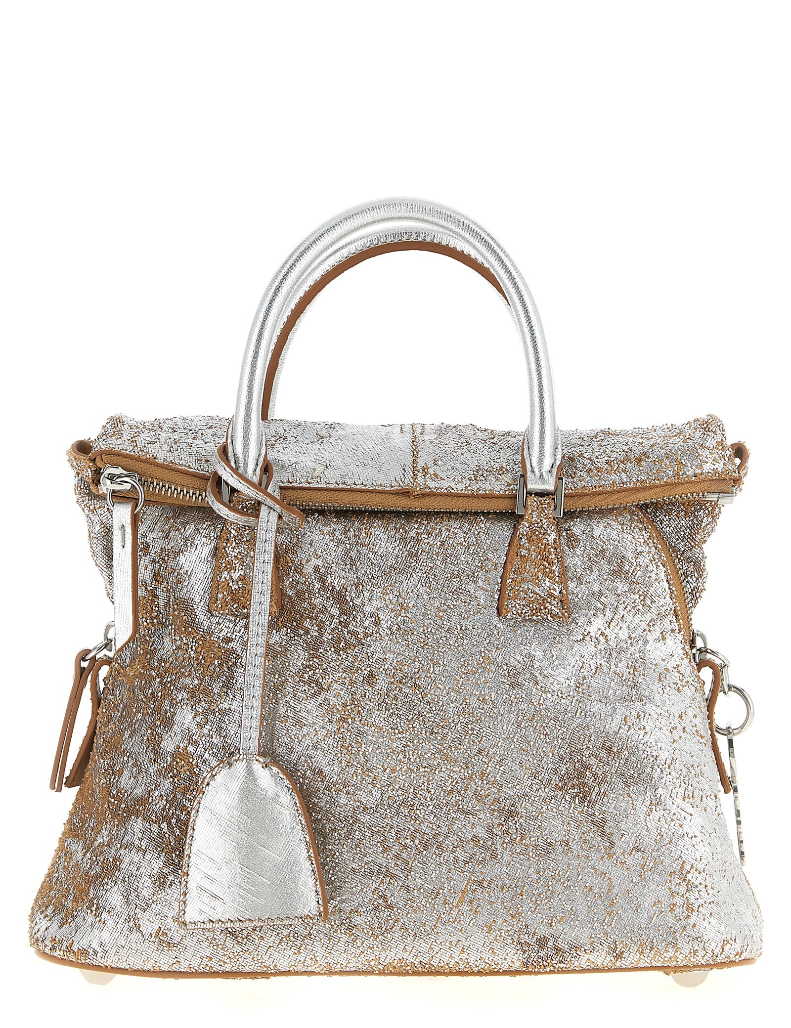 Maison Margiela Silver Sheepskin Mini Handbag