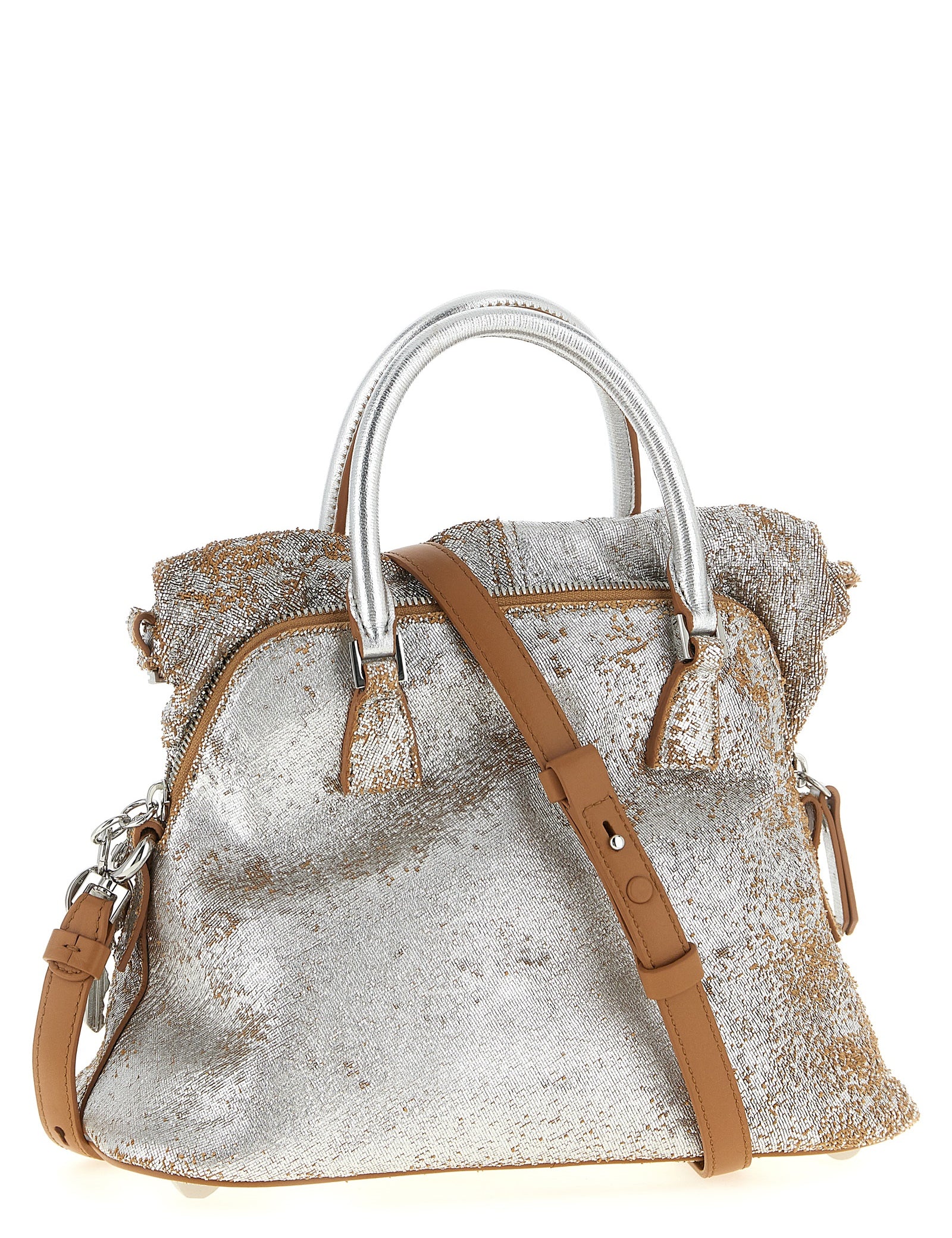 Maison Margiela Silver Sheepskin Mini Handbag