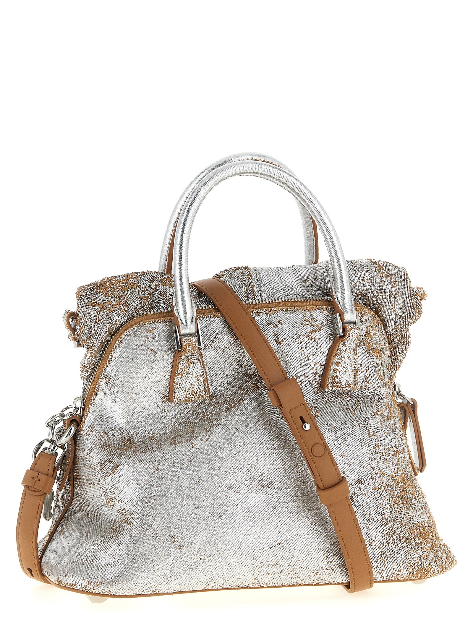 Maison Margiela Silver Sheepskin Mini Handbag