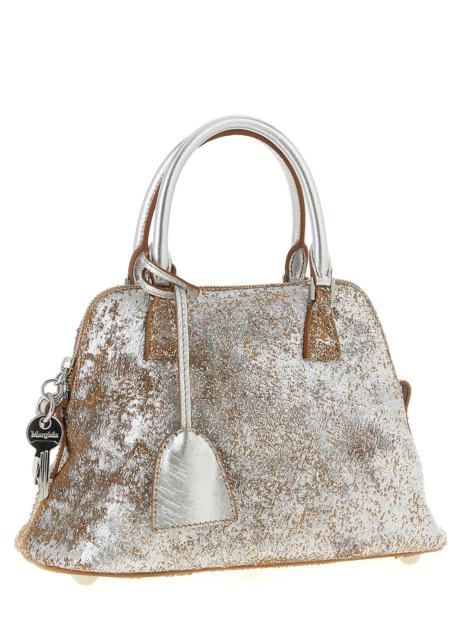 Maison Margiela Silver Sheepskin Mini Handbag