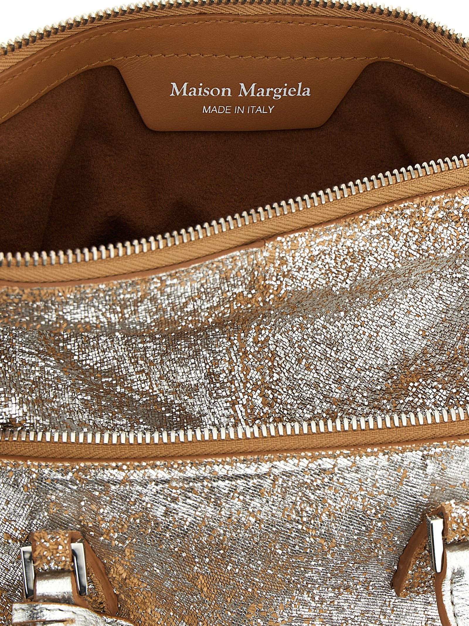 Maison Margiela Silver Sheepskin Mini Handbag