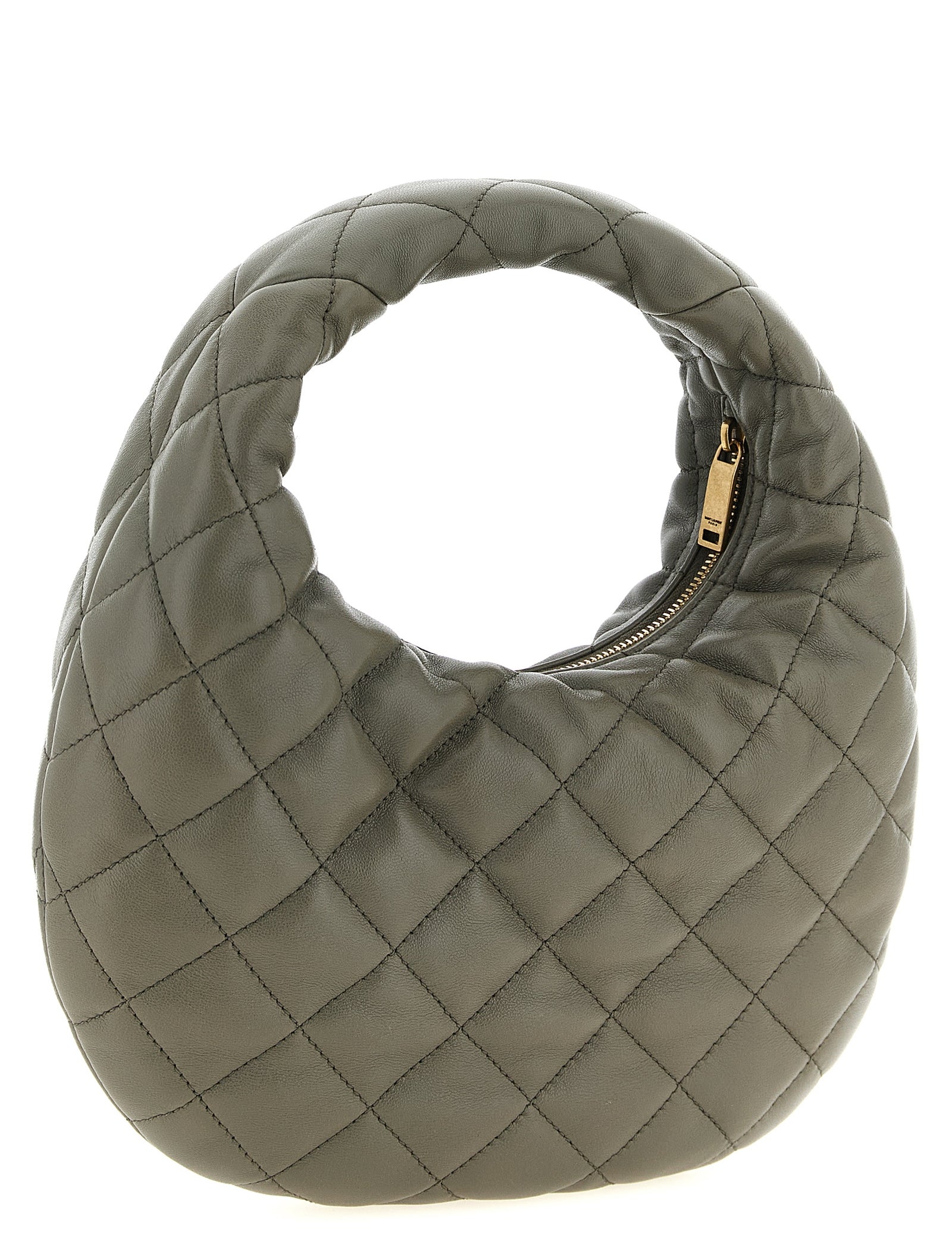Saint Laurent Gray Lamb Leather Handbag