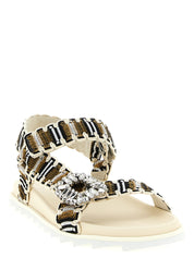 Roger Vivier Multicolor Woven Flat Sandals