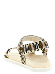 Roger Vivier Multicolor Woven Flat Sandals