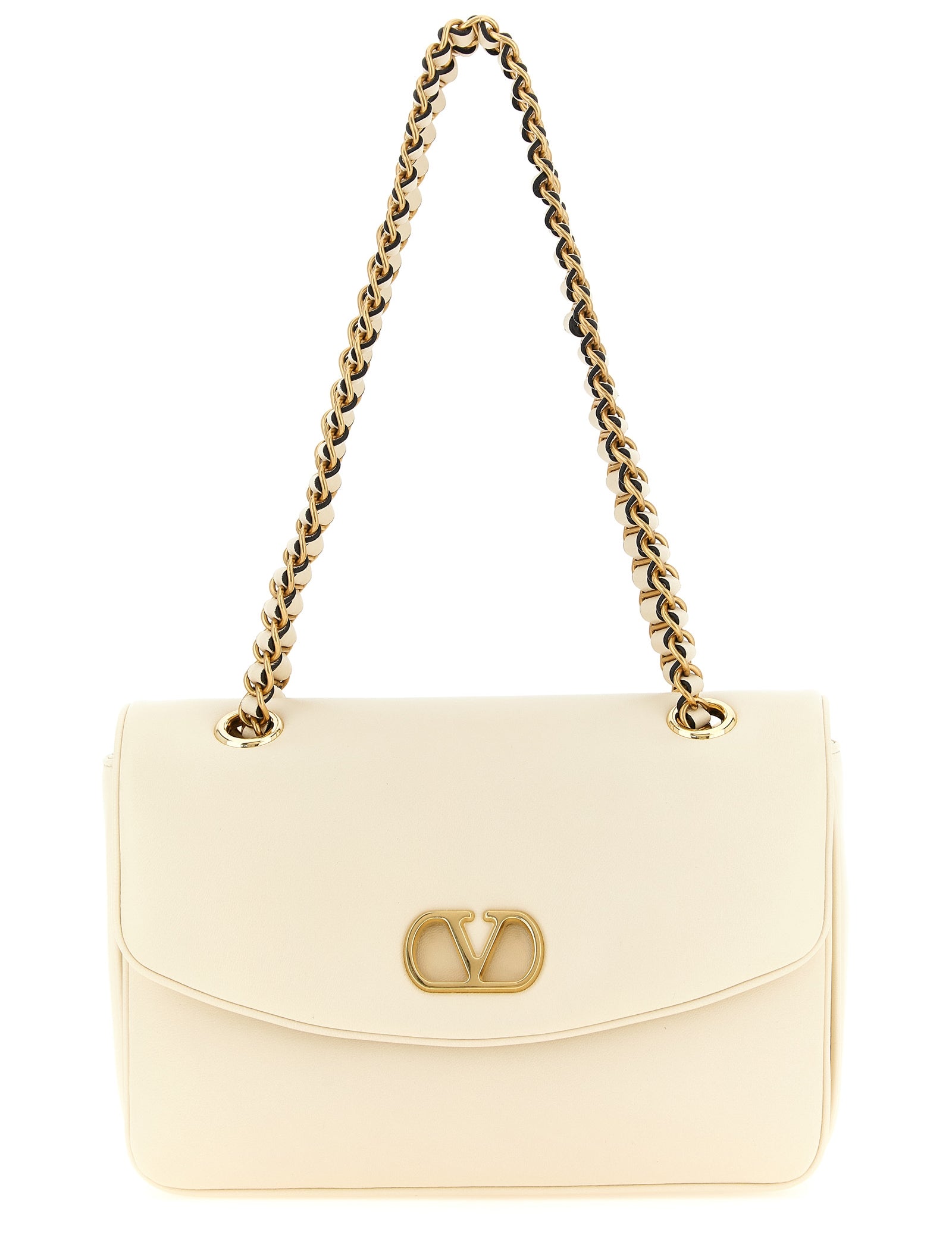 Valentino Garavani White Lamb Leather Shoulder Bag