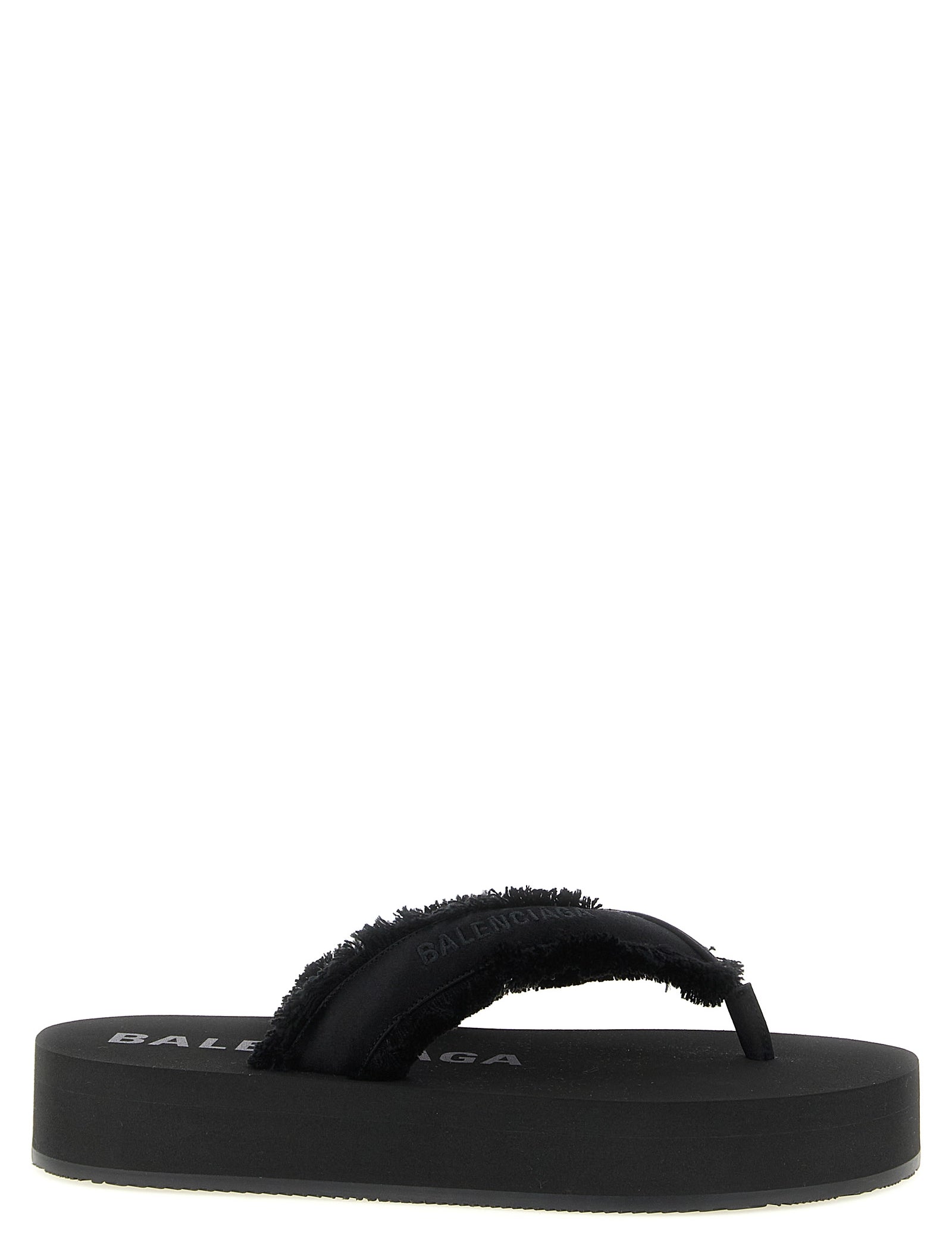 Balenciaga Black Viscose Slides