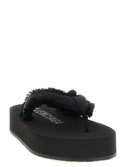 Balenciaga Black Viscose Slides