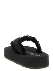 Balenciaga Black Viscose Slides