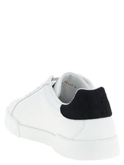 Dolce & Gabbana White/Black Calfskin Low Top Sneakers