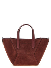 Brunello Cucinelli Bordeaux Calfskin Mini Suede Handbag