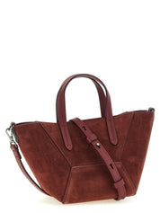 Brunello Cucinelli Bordeaux Calfskin Mini Suede Handbag
