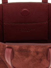Brunello Cucinelli Bordeaux Calfskin Mini Suede Handbag