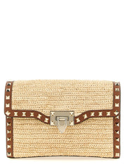 Valentino Garavani Beige Raffia Crossbody Bag