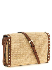 Valentino Garavani Beige Raffia Crossbody Bag