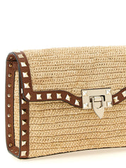 Valentino Garavani Beige Raffia Crossbody Bag