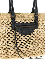 Balenciaga Beige Viscose Lamb Leather Shoulder Bag