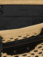 Balenciaga Beige Viscose Lamb Leather Shoulder Bag