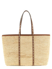 Valentino Garavani Beige Straw Tote Bag