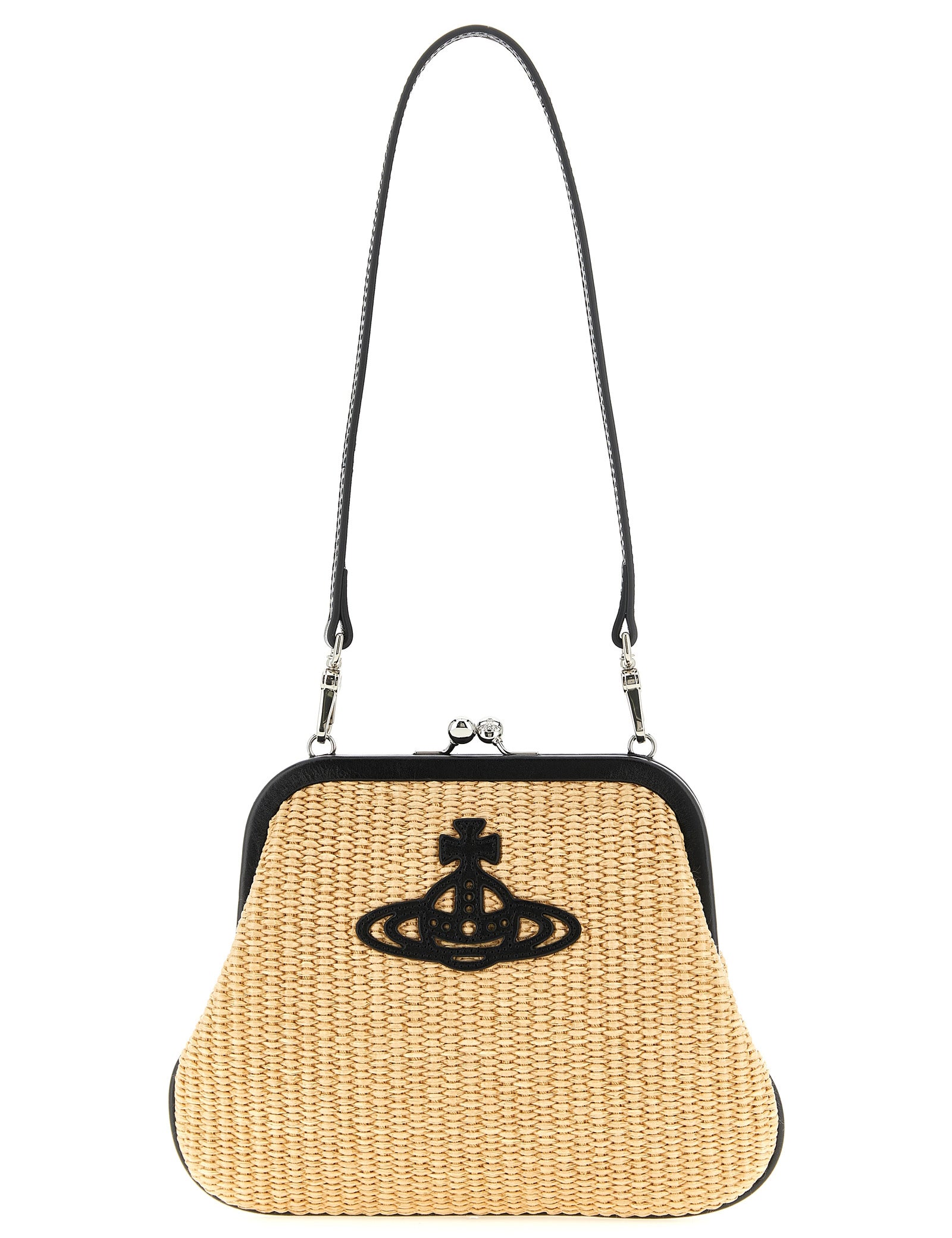 Vivienne Westwood Beige Braided Raffia Clutch Bag