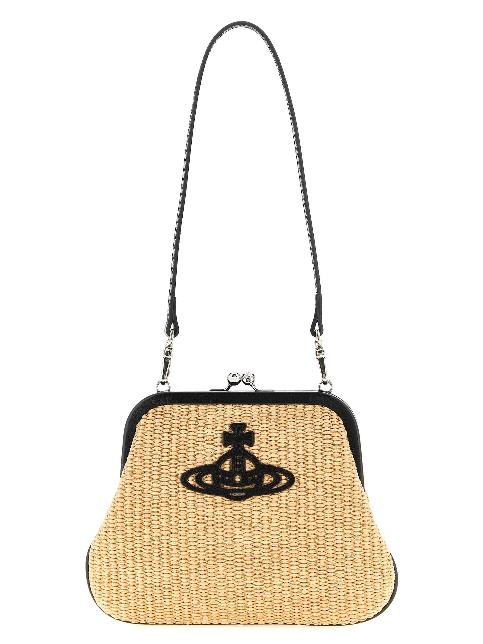 Vivienne Westwood Beige Braided Raffia Clutch Bag