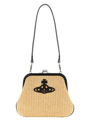 Vivienne Westwood Beige Braided Raffia Clutch Bag