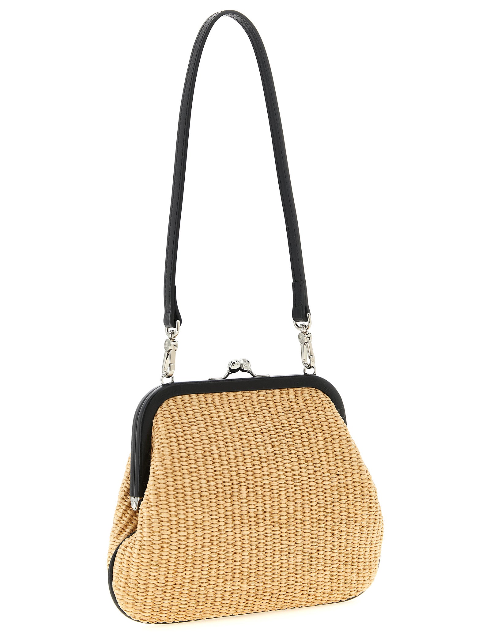 Vivienne Westwood Beige Braided Raffia Clutch Bag